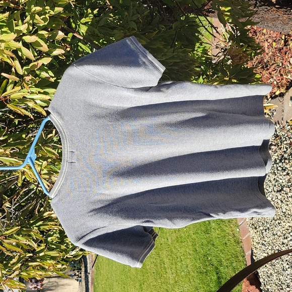 Vintage GAP Sporty V-neck 100% Cotton Sweater Womens Large Gray Cream Trim - Picture 4 of 7